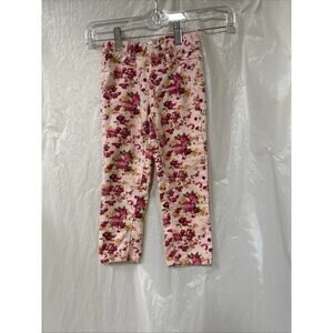 Jordache Jeans Girls Pink 4T Jeggings Pull On With Flowers
